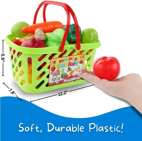 Vista 5 de Juego de 38 juguetes de plástico para frutas y verduras, juego de juguetes educativos para niños