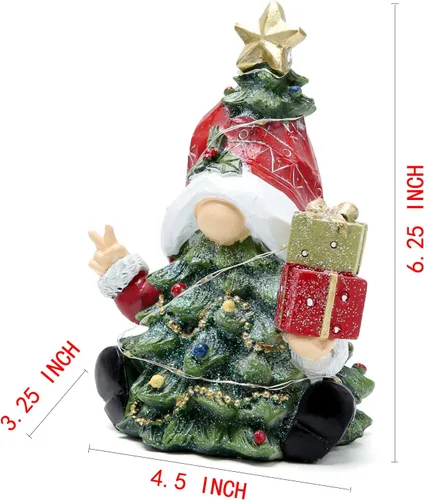 Vista 7 de Hodao Decoraciones de Gnomos de Navidad de 6 pulgadas, Figuras de Gnomos de Árbol de Navidad, Decoración de Duendes Hechos a Mano, Figuras