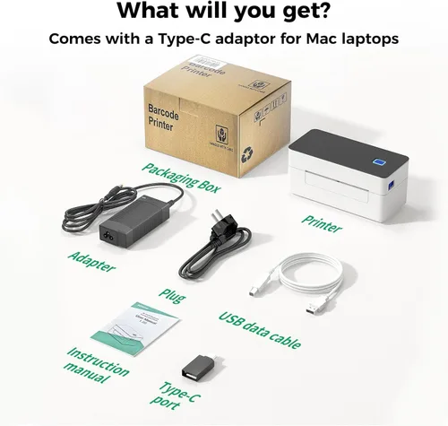 Vista 7 de SVANTTO Bluetooth Thermal Shipping Label Printer 4x6, Compatible with Windows/Mac/Android/iOS, High-Speed 4x6 Label Printer for USPS, UPS, Ebay