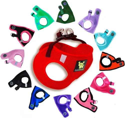 Vista 40 de EcoBark - Arnés para perro con entrada, arnés de malla lujoso y reflectante para perros XXS, XS, pequeños y medianos - Chaleco ajustable