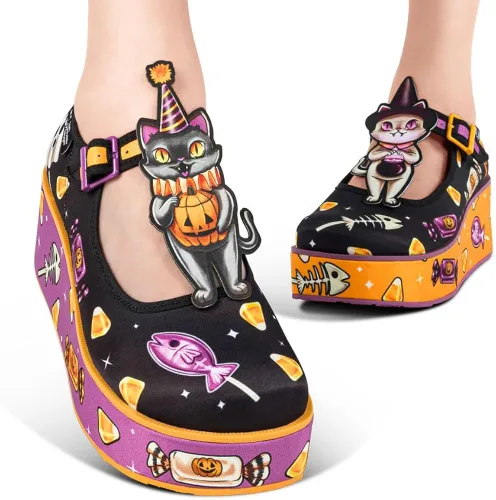 Vista 4 de Hot Chocolate Design Chocolaticas Mary Jane Zapatos de plataforma, para mujer