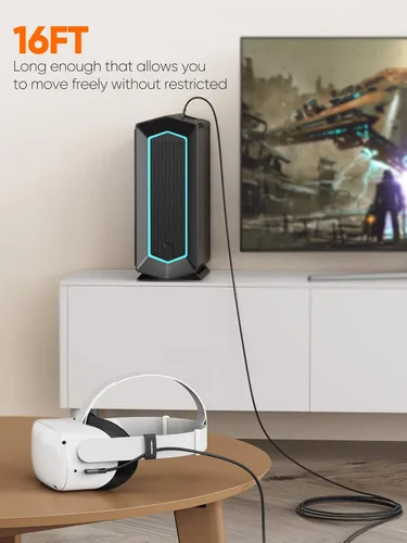 Vista 4 de CableCreation Compatible con Quest 2 Link Cable de 16 pies, cable USB C a C de 5 Gbps, cable de enlace VR compatible con Meta Quest ProQuest2Pico4