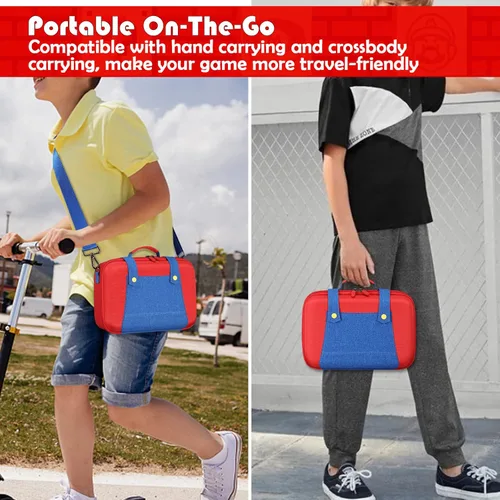 Vista 4 de KENOBEE Funda de transporte para Nintendo Switch OLED modelo 2021 Nintendo Switch bolsa de almacenamiento de viaje rígida portátil de gran