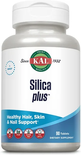KAL Silica Plus, Gel de Sílice con Extracto de Cola de Caballo, Apoyo para Cabello, Piel y Uñas Saludables, Máxima Absorción, Cabello Vibrante, Piel