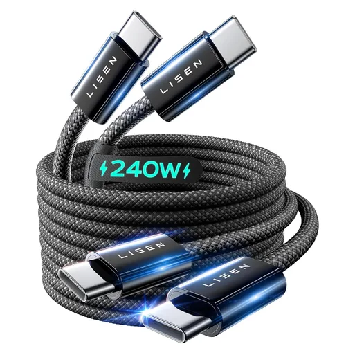 Vista 12 de LISEN para Apple iPad Cargador de Carga Rápida 240W Cable USB C para iPad Pro 13/12.9/11 pulgadas, A16/10ª generación, iPad Air 11/13 midnight