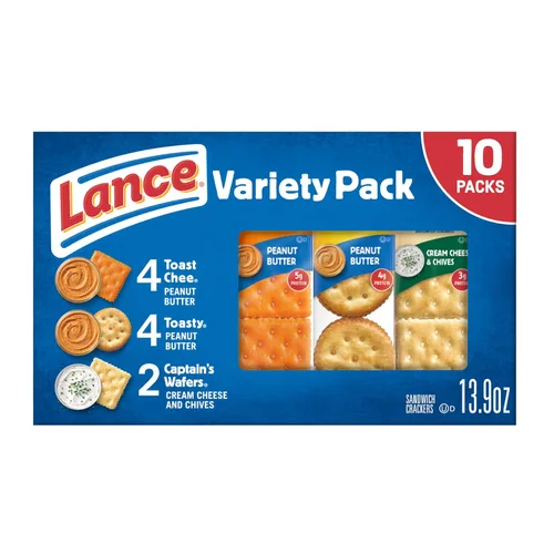 Vista 13 de Lance - Galletas saladas tipo sándwich, Captain's Wafers, paquete variado, 10 paquetes individuales, 6 sándwiches en cada uno