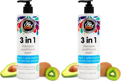 Vista 3 de SoCozy 3 en 1 Champú + acondicionador + lavado de cuerpo mango-go, 10.5 onzas