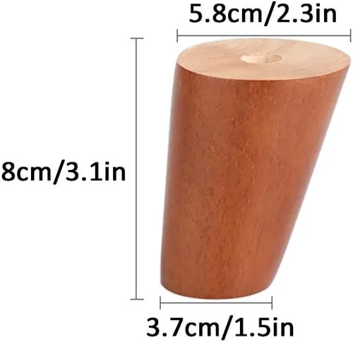 Vista 2 de Patas de madera maciza, patas de sofá inclinadas, patas de mesa de café, patas de repuesto para armarios, escritorio, TV, con tornillo M6/M8/M10