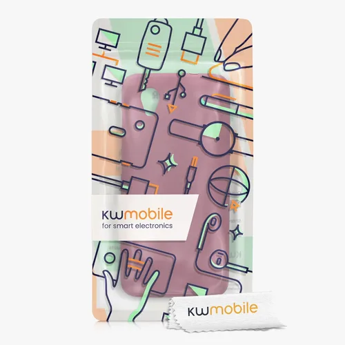 Vista 6 de kwmobile Funda compatible con Alcatel 1 (5.0") - Funda protectora de silicona TPU suave y delgada - Rosa oscuro