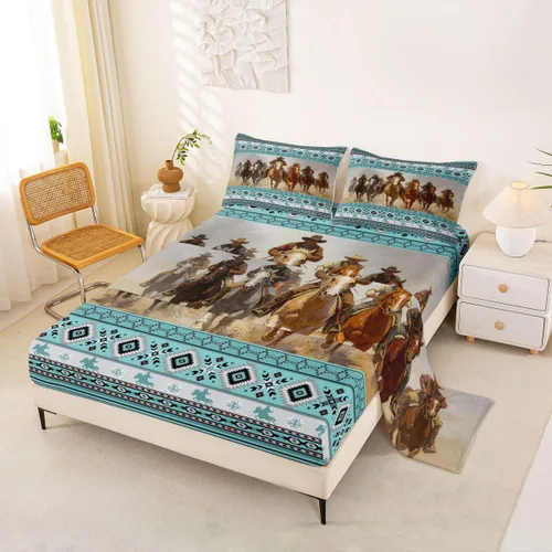 Vista 27 de Erosebridal Western Aztec Sheets Twin Brown Bull Skull Bed Sheets Set Southwestern Boho Sheet Set for Boys Girls Rustic Farmhouse Bed Sets 3Pcs