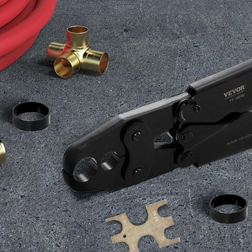 Vista 8 de VEVOR Herramienta de Crimpado PEX, Herramienta de Crimpado PEX Combo de Doble Cabezal para Anillos de Crimpado de Cobre PEX de 1/2" y 3/4