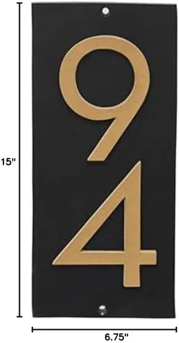 Vista 9 de Montague Metal Products Placa de dirección vertical de 6 pulgadas flotante con números de casa, aluminio, fácil de instalar, vertical, 2 dígitos