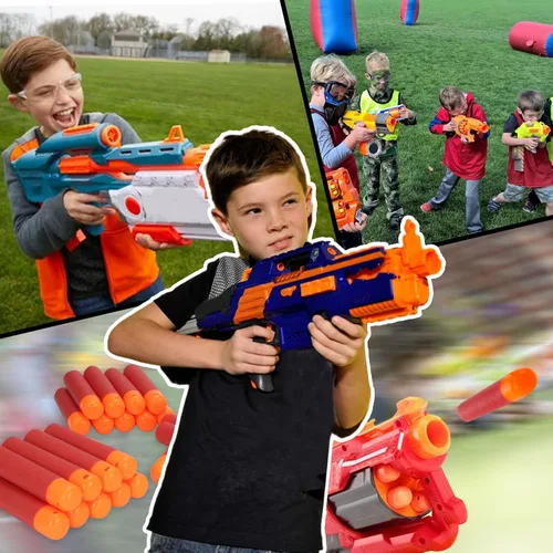 Vista 6 de EKIND Dardos de espuma de 3.7 in compatibles con Nerf Elite Mega Series 36-Dart Refill Pack (rojo)