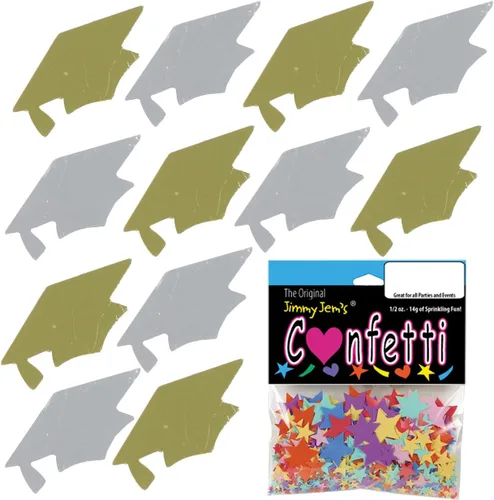 Vista 79 de Confetti Grad Cap Negro, Azul Marino Combo - 2 bolsas de media onza (1 oz)