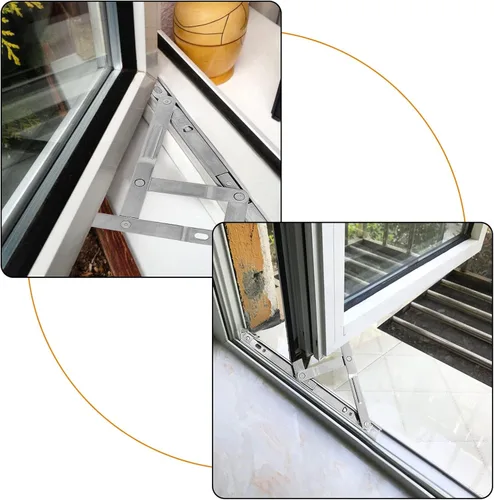 Vista 6 de 1 par de bisagras de ventana abatibles de acero inoxidable de 10 pulgadas bisagras ocultas de fricción