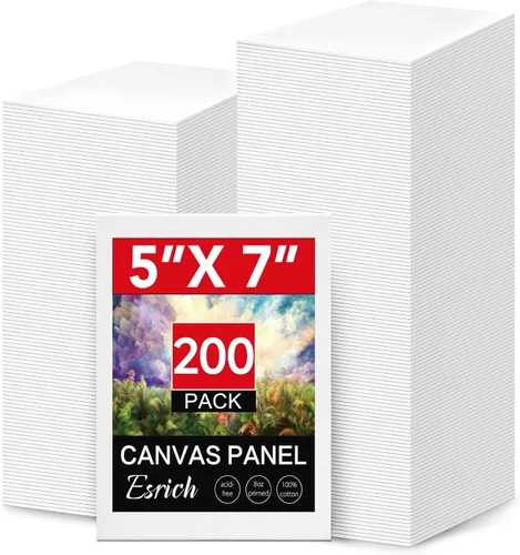 Vista 22 de ESRICH Tableros de lona para pintura, paquete de 48 lienzos para pintar 4x4 pulgadas, 100% algodón, pequeños lienzos imprimados sin ácidos, mini