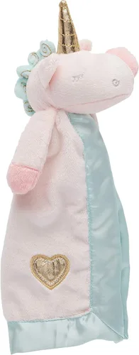 Vista 3 de Baby Aspen Pink Unicorn Plush Rattle Lovie for Babies Stuffed Animal, Security Blankie, Soother for Babies All in One