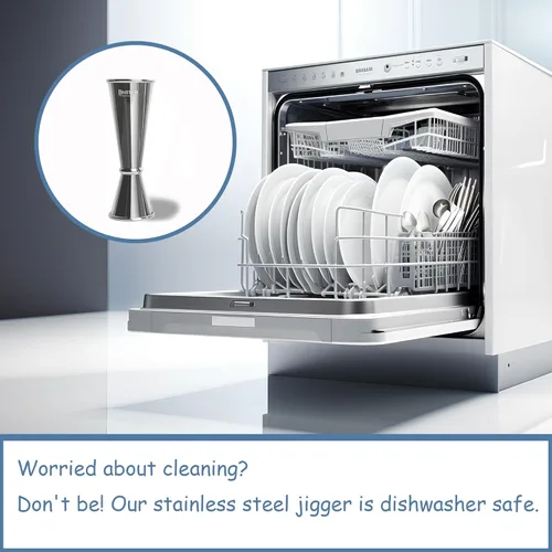 Vista 4 de Jigger para bartending, jigger de cóctel profesional japonés de acero inoxidable 304 de alta calidad y resistente, 2 onzas y 1 onza