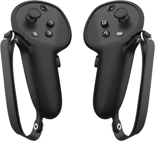 TATAVR Controller Grips Compatible with Oculus Meta Quest Pro Accessories, Quest Touch Pro Silicone Anti-Slip Protection with Adjustable Hand Strap