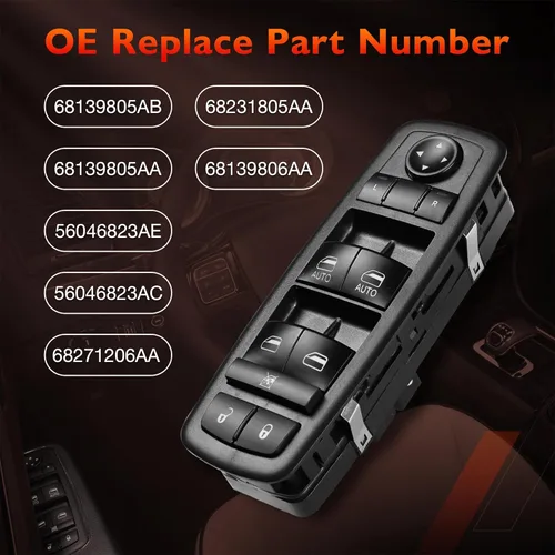 Vista 3 de Interruptor maestro de ventana de alimentación lateral del conductor, reemplazo para Ram 1500/2500/3500 2016-2022, Dodge Charger 2011-2019, Chrysler