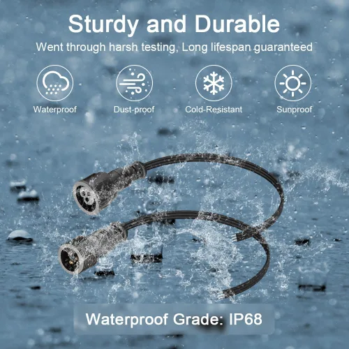 Vista 7 de ALITOVE Conectores Eléctricos Impermeables de 3 Pines Xconnect Pigtail 18AWG 6 pulgadas/15cm Cable de Extensión Compatible con ASIN B0923SDR5T