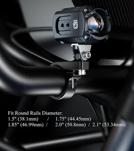 Vista 4 de BRCOVAN Soportes de barra de luz 2PCS, soporte de montaje de luz LED todoterreno de aleación de aluminio, apto para rieles redondos/barras de jaula