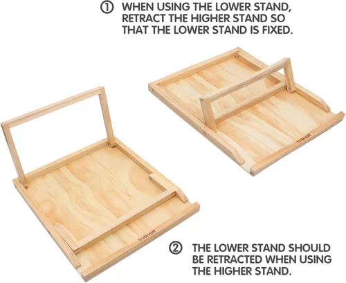 Vista 2 de LAVIEVERT Soporte de caballete de rompecabezas de madera, con 2 ángulos de inclinación ajustables para tablero de rompecabezas de 1000/1500 piezas