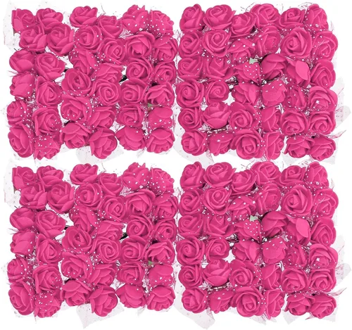 Vista 38 de MECCANIXITY Cabezas de rosas artificiales, mini flores sintéticas negras de 0.8 a 1 pulgada para manualidades, decoración de bodas y fiestas