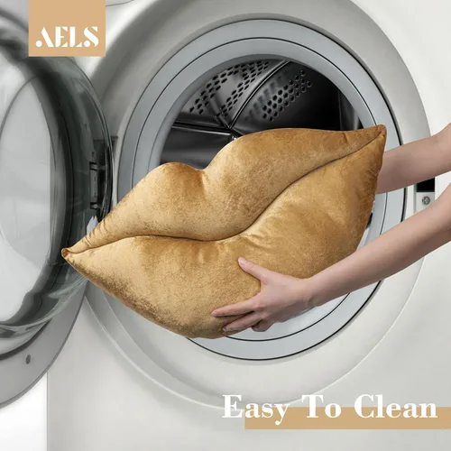 Vista 5 de AELS Almohadas de labios 3D, suaves y suaves, decorativas, almohadas de amor, lindas almohadas de 20 x 11 pulgadas para sofá, cama, sala de estar