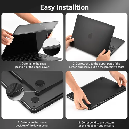 Vista 8 de BlueSwan Funda para MacBook Air de 15 pulgadas, M5 M4 M3 M2 2026-2023 A3448 A3241 A3114 A2941, 100% combinación de color de laptop, fácil de poner