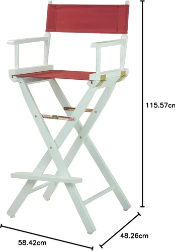 Vista 198 de Casual Home - Silla de director de 30 in, marco blanco, con lona color blanco, altura de barra