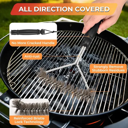 Vista 6 de Kit de limpieza de plancha para Blackstone, accesorios para parrilla plana, juego de herramientas de limpieza con piedra para parrilla, raspador
