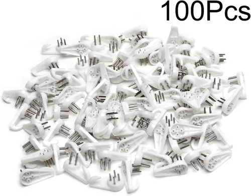 Vista 4 de MroMax Percha de pared dura para herrajes, sujetadores y ganchos, montaje en pared, gancho sin marcas, ganchos para marcos de fotos, 100