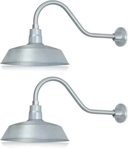 Vista 45 de 14 pulgadas. RLM Warehouse - Pantalla con brazo de cuello de cisne y bombilla Led A19 5000K de 9W