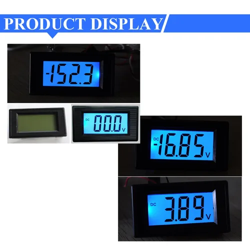 Vista 6 de Heyiarbeit Voltímetro DC YB5135D dígito texto negro LED Voltímetro digital Voltímetro 4 cables Conexiones para medición de voltaje CC 1 unids