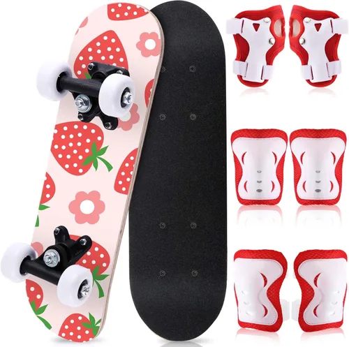 Vista 15 de Honoson Juego de 7 piezas de rodilleras, coderas y muñequeras para patinetas para principiantes y niños pequeños