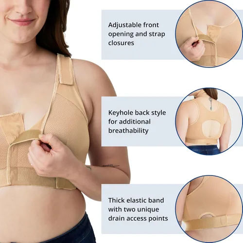 Vista 2 de Care+Wear Sujetador de recuperación poscirugía para postmastectomía, reconstrucción