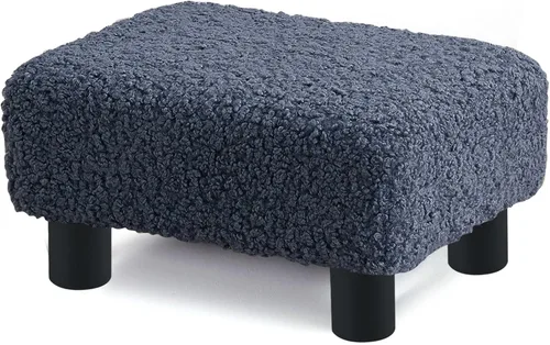 Vista 16 de BRIAN & DANY Taburete pequeño para pies, taburetes de lino con patas, reposapiés pequeño estable para sala de estar, beige