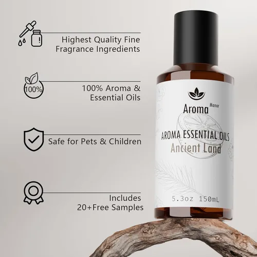 Vista 4 de Aceites esenciales de aroma para difusores para el hogar: Ancient Land Hotel Luxury Scents - Aceite aromático con notas de pomelo, geranio y madera