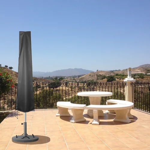 Vista 7 de Cubiertas de paraguas Petask, fundas impermeables de sombrilla de patio con cremallera para paraguas al aire libre de 7 a 11 pies, grandes