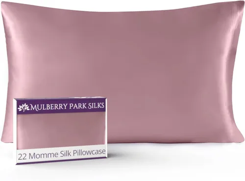 Vista 20 de Mulberry Park - Funda de almohada 100% seda, 22 mommes, seda de morera grado 6A, cierre de sobre profundo, color negro/estándar (20 x 26 pulgadas)