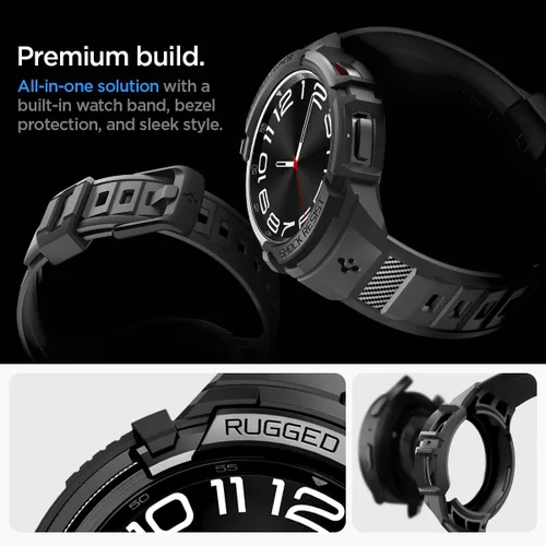 Vista 8 de Spigen Rugged Armor Pro Diseñada para Samsung Galaxy Watch 6 Classic 47mm Funda con Banda Cubierta Protectora de TPU con Correa