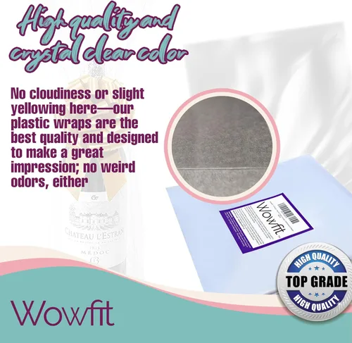 Vista 4 de Wowfit Bolsas de celofán, 10 unidades de 9x20 pulgadas Bolsas de celofán transparentes perfectas para regalos, presentes, botellas de vino
