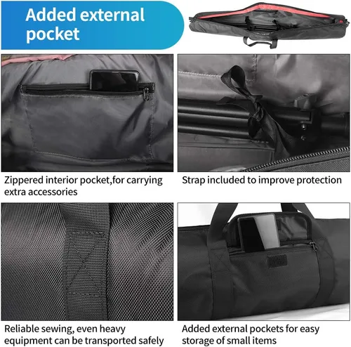 Vista 3 de HEMMOTOP Funda de transporte para trípode, 39 x 7 pulgadas, bolsa de trípode acolchada gruesa en todos los lados con correa para el hombro y asa