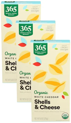 Vista 3 de 365 by Whole Foods Market, Macarrones y queso blanco cheddar cáscaras orgánicas, 6 onzas
