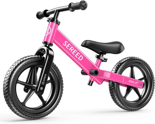 Vista 12 de SEREED Bicicleta de equilibrio para niños de 2 a 5 años, sin pedales, ajuste sin herramientas, regalo para niñas de 2 a 3 años, placa personalizable