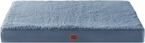 Vista 39 de EHEYCIGA Camas ortopédicas XXL para perros jumbo con funda extraíble lavable para jaula, gris, 47 x 29 pulgadas