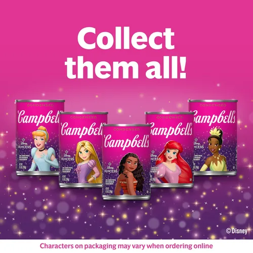 Vista 8 de Campbell's Sopa condensada para niños, pasta de Disney Princess Cool Shapes con pollo en caldo de pollo, lata de 10.5 onzas (paquete de 4)