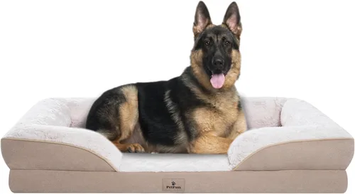 Vista 20 de Cama ortopédica para perros grandes - Gran sofá para perros lavable grande, sofá de espuma de apoyo para mascotas con funda extraíble y lavable