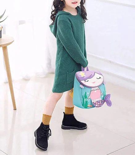 Vista 3 de Bluboon Mochila para niños pequeños para niñas, mochila preescolar 3D, mochila escolar para niños pequeños